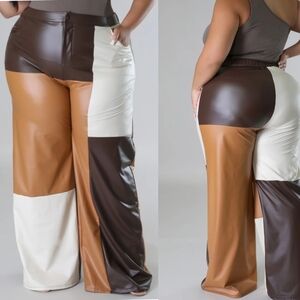 Colorblock Wide-Leg Pants